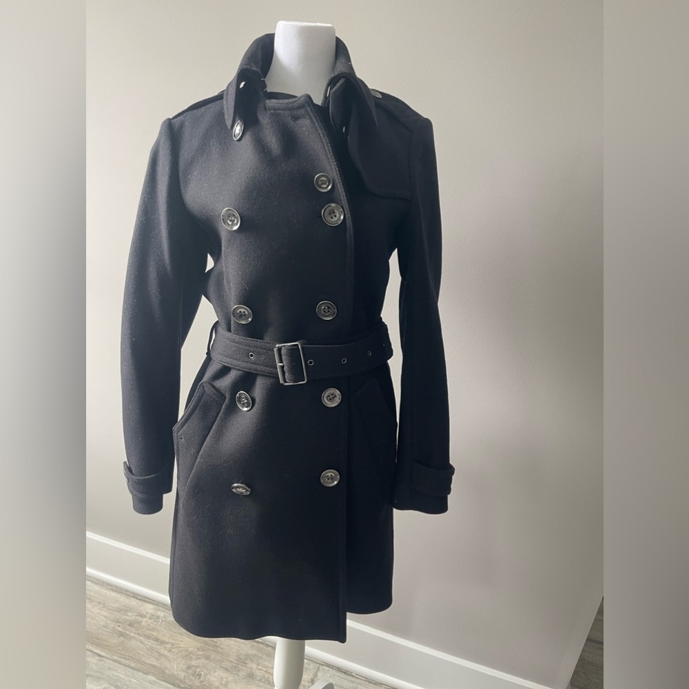 Burberry Wool Black Coat Size 8